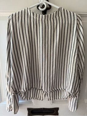 Bella Dahl Black and White Striped Button-Down Shirt